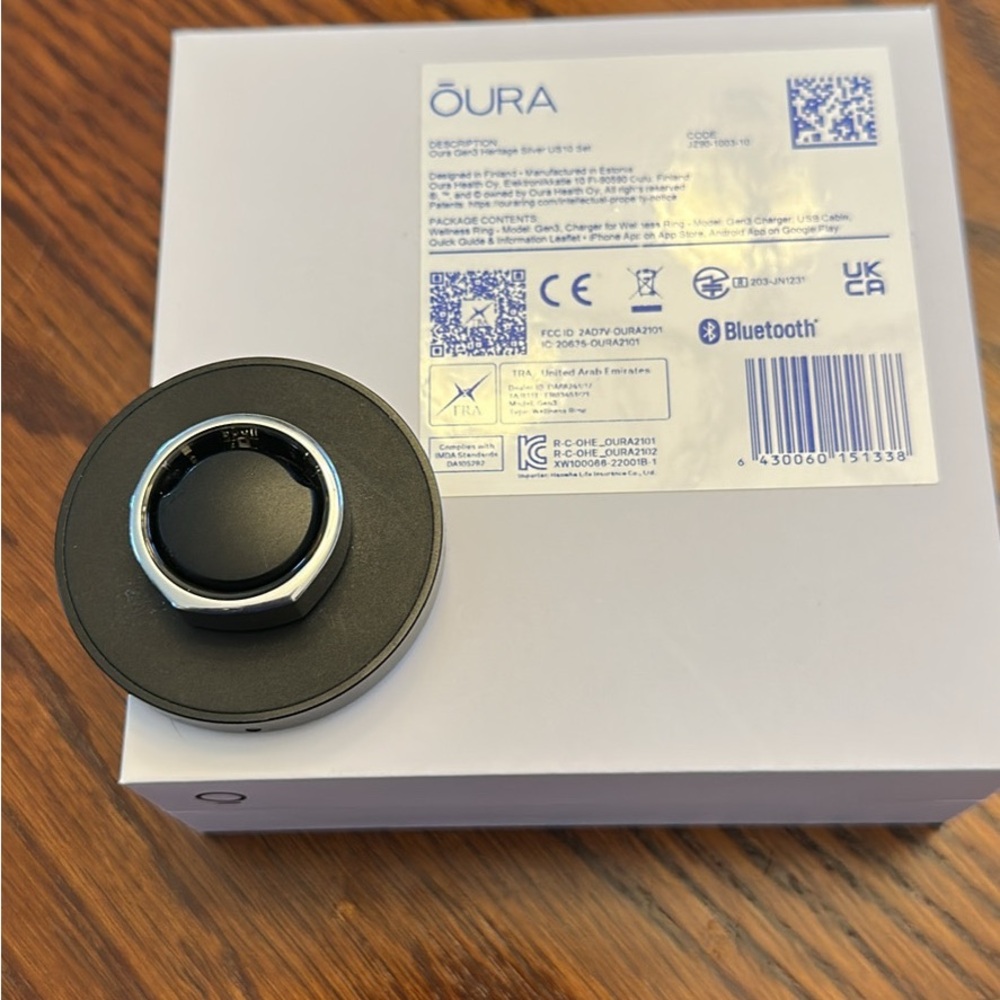 Oura Ring Gen 3 Silver Heritage Size 10